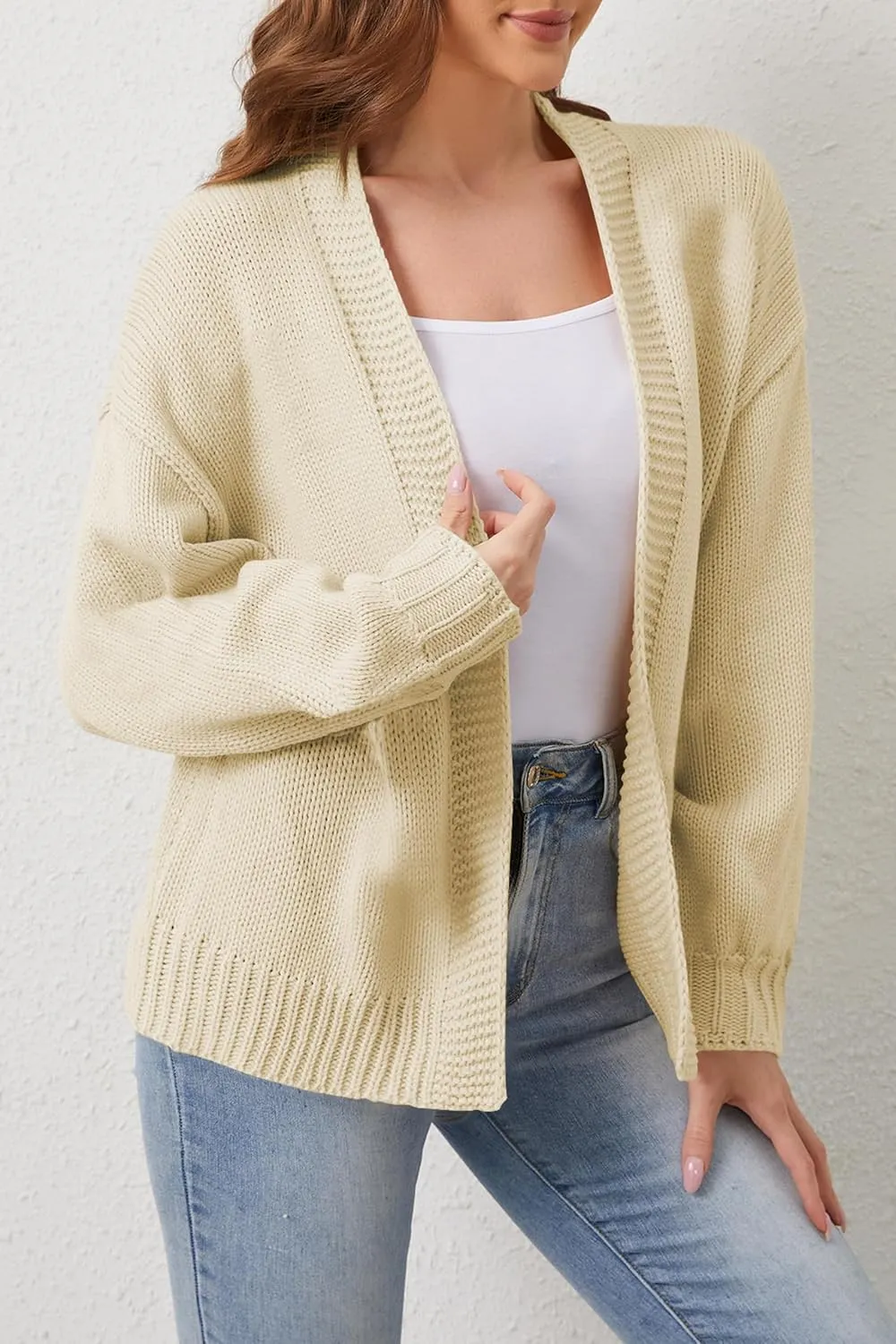 Cakulo Womens 2024 Cardigan Sweaters Fall Oversized Chunky 3D Flower Open Front Knit Cardigans Trendy
