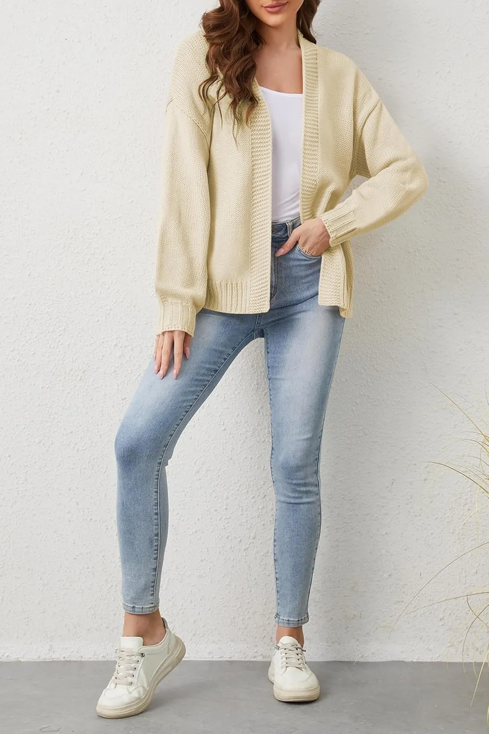 Cakulo Womens 2024 Cardigan Sweaters Fall Oversized Chunky 3D Flower Open Front Knit Cardigans Trendy