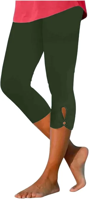 Capri Leggings for Women Tummy Control High Waisted Yoga Pants Non See Through Workout Athletic Running Leggings