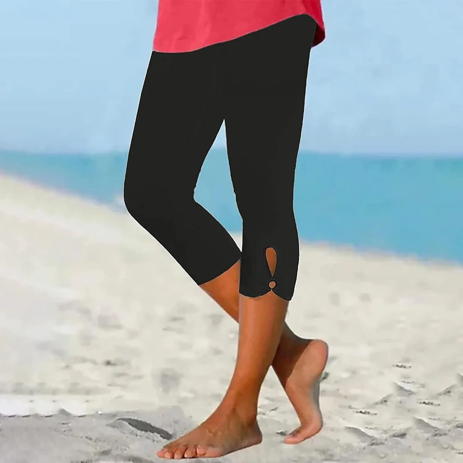 Capri Leggings for Women Tummy Control High Waisted Yoga Pants Non See Through Workout Athletic Running Leggings