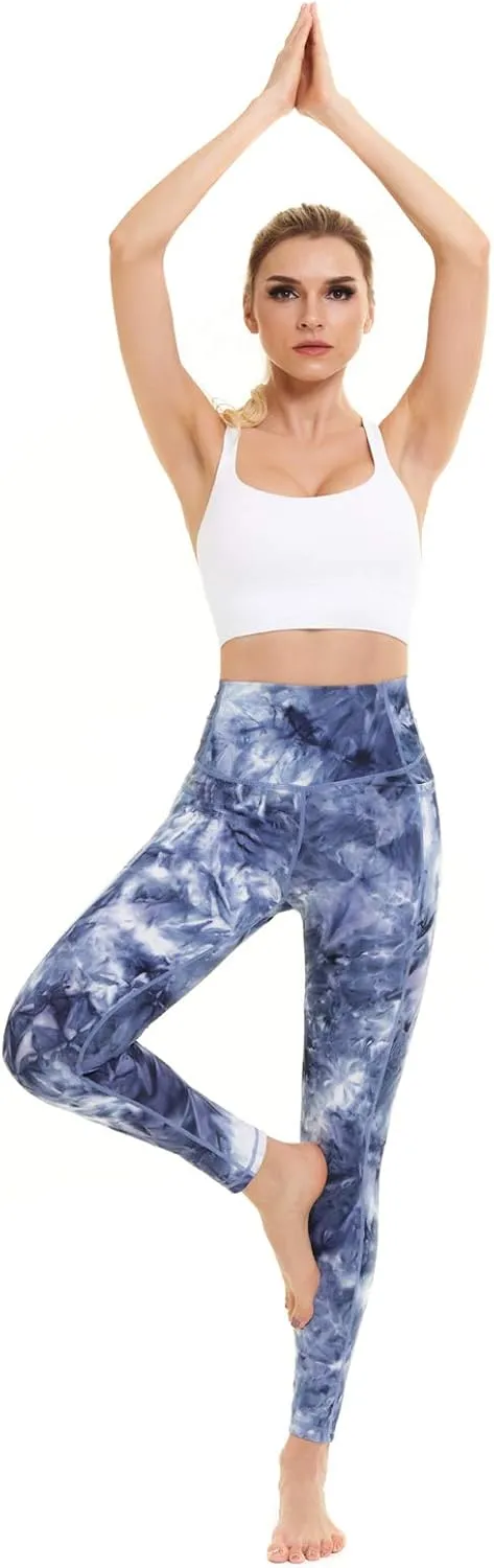 ccko High Waisted Leggings for Women with Pockets, Womens Yoga Pants Stretch Workout Leggings Tummy Control