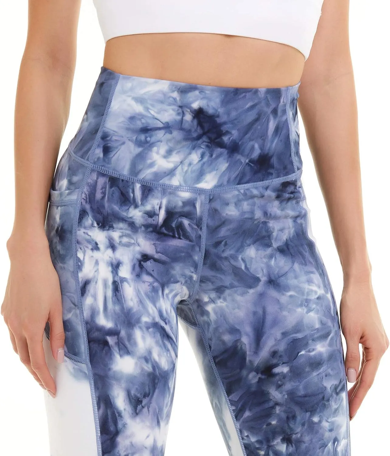 ccko High Waisted Leggings for Women with Pockets, Womens Yoga Pants Stretch Workout Leggings Tummy Control