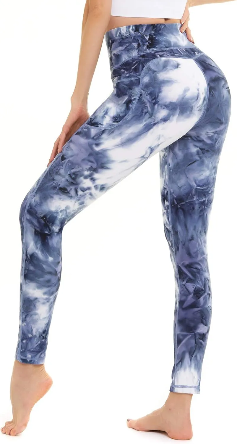 ccko High Waisted Leggings for Women with Pockets, Womens Yoga Pants Stretch Workout Leggings Tummy Control