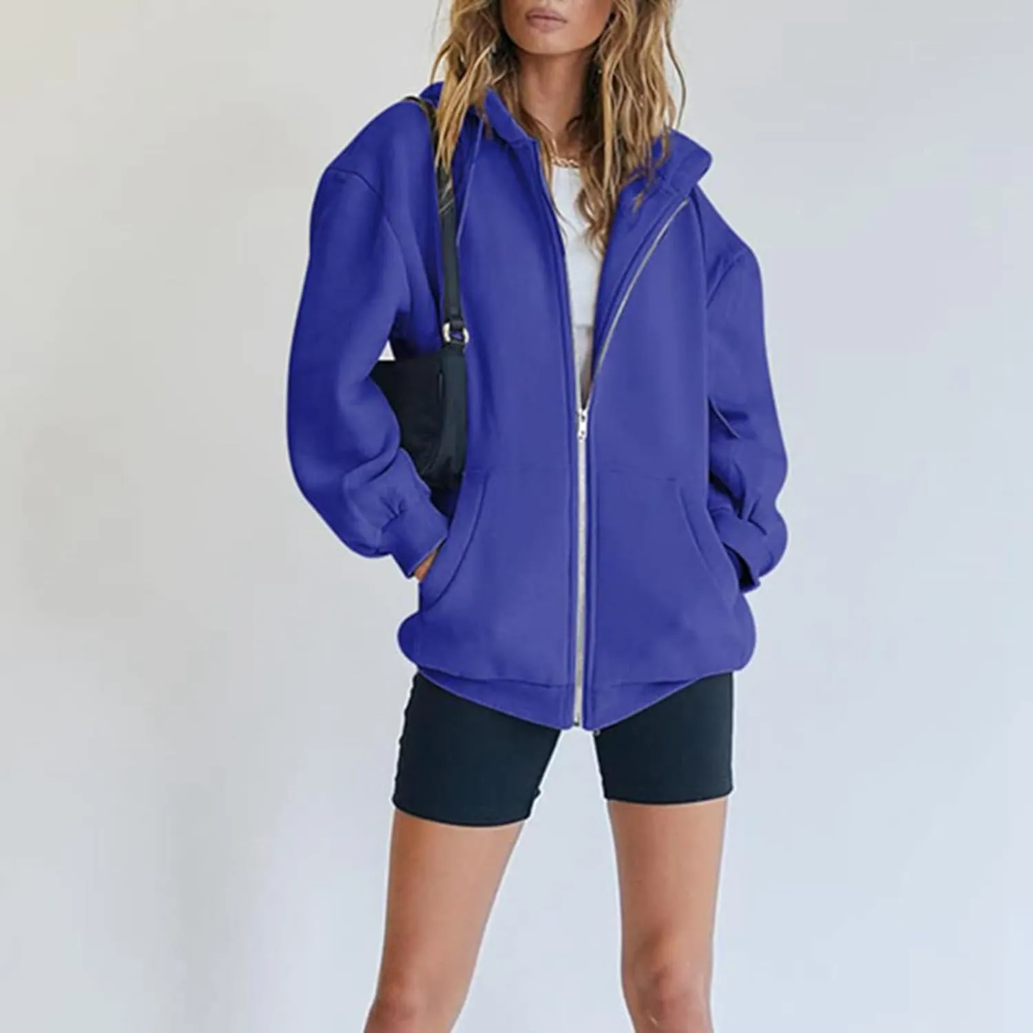 Ceboyel Full Zip Up Hoodies For Women Oversized Sweatshirts Tops Long Sleeve Fall Jackets Y2K Preppy Teen Girl Clothes 2023