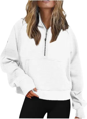 Ceboyel Oversized Sweatshirt for Women Long Sleeve Pullover Tops 1/4 Zip Up Hoodie Y2k Trendy Fall Clothing 2023