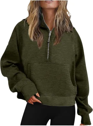 Ceboyel Oversized Sweatshirt for Women Long Sleeve Pullover Tops 1/4 Zip Up Hoodie Y2k Trendy Fall Clothing 2023