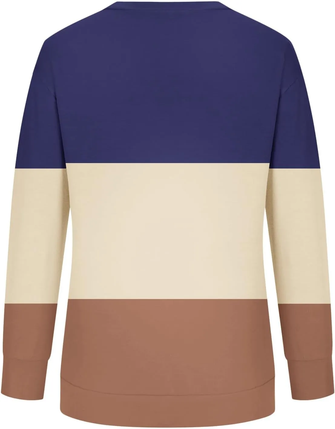 Ceboyel Women Crewneck Sweatshirts 2023 Color Block Pullover Long Sleeve Shirts Loose Fit Fall Fashion Clothing