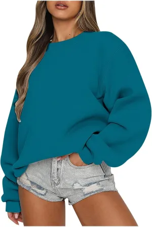 Ceboyel Women Oversized Pullover Sweatshirts Crewneck Sweater Y2K Trendy Witner Fall Hoodie Fashion Outfits Clothes 2023