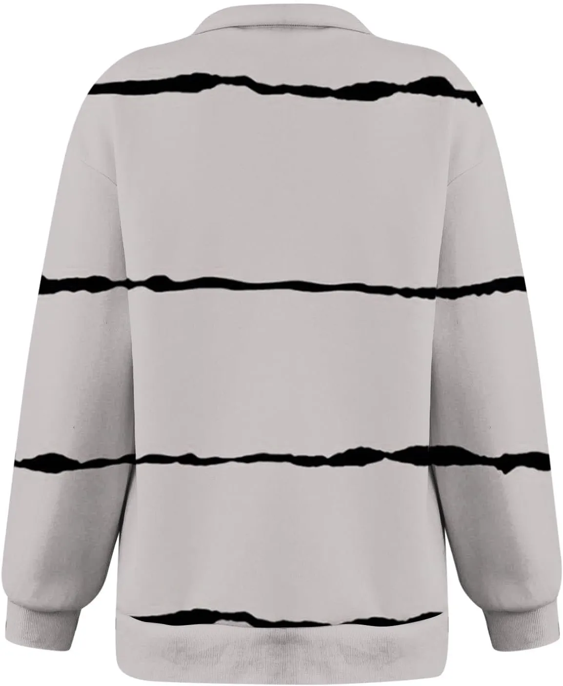 Ceboyel Women Striped Print Sweatshirts 2023 Oversized Hoodie Pullover 1/4 Zip Casual Fall Tops Loose Fit Trendy Outfits