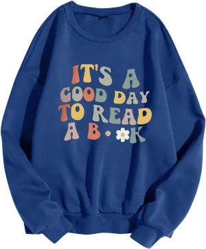 Ceboyel Womens Letter Graphic Print Sweatshirts Crew Neck Pullover Tops Long Sleeve Cute Shirts Trendy Girls Teen Clothes
