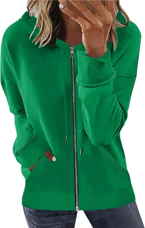 Ceboyel Women'S Zip Up Hoodies 2023 Long Sleeve Hooded Jackets Quarter Zip Pullover Sweatshirt Trendy Casual Fall Clothes