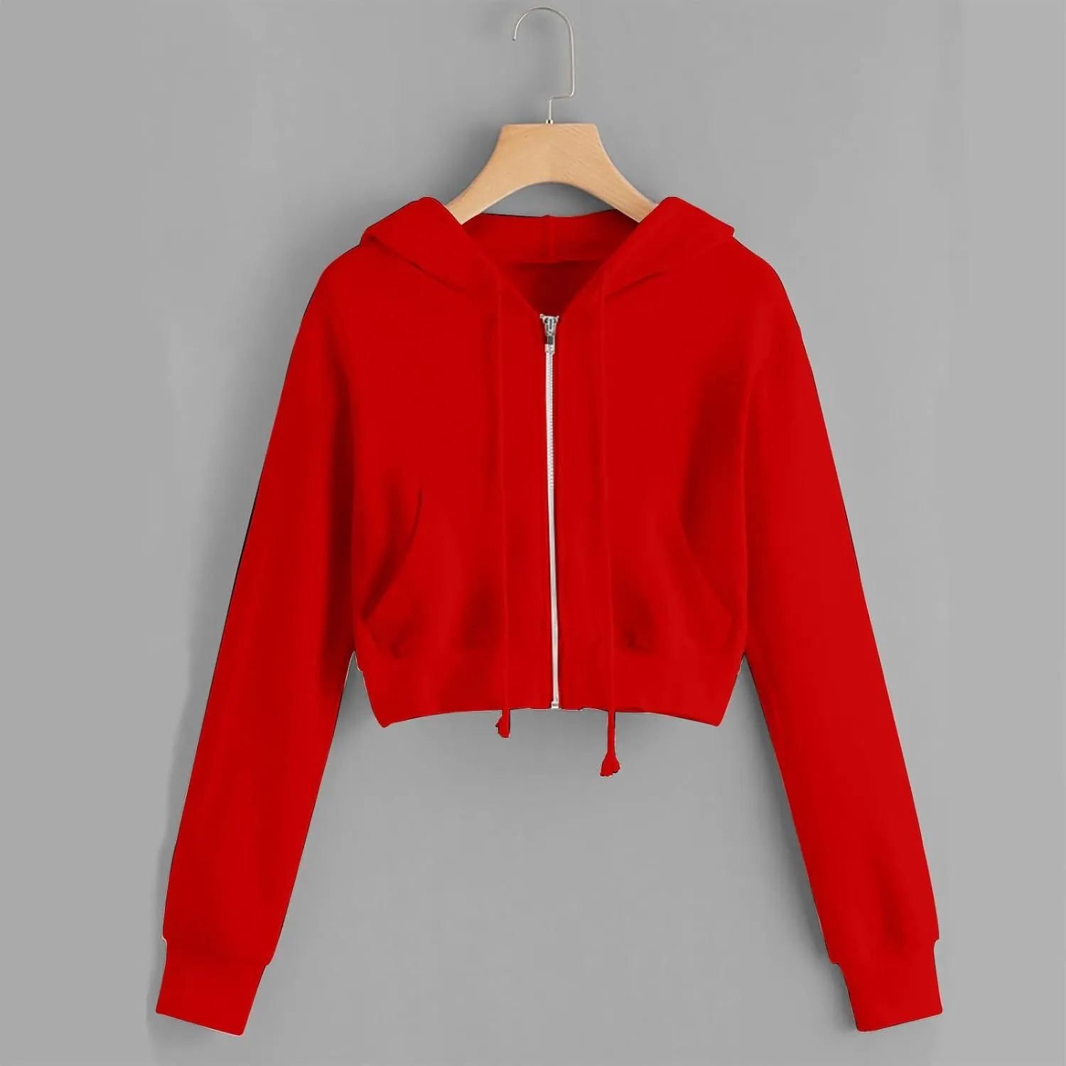 Ceboyel Zip Up Hoodies for Women Cropped Long Sleeve Sweatshirts Jackets Trendy Y2k Crop Tops Teen Girls Clothes 2023