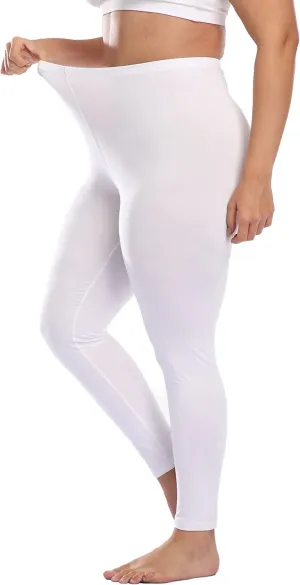Cheapestbuy Women's Plus Size Stretchy Leggings Soft Full Length Leggings High Waist Lightweight Basic Yoga Tights Pants