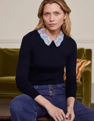 Colette Collar Jumper-Navy