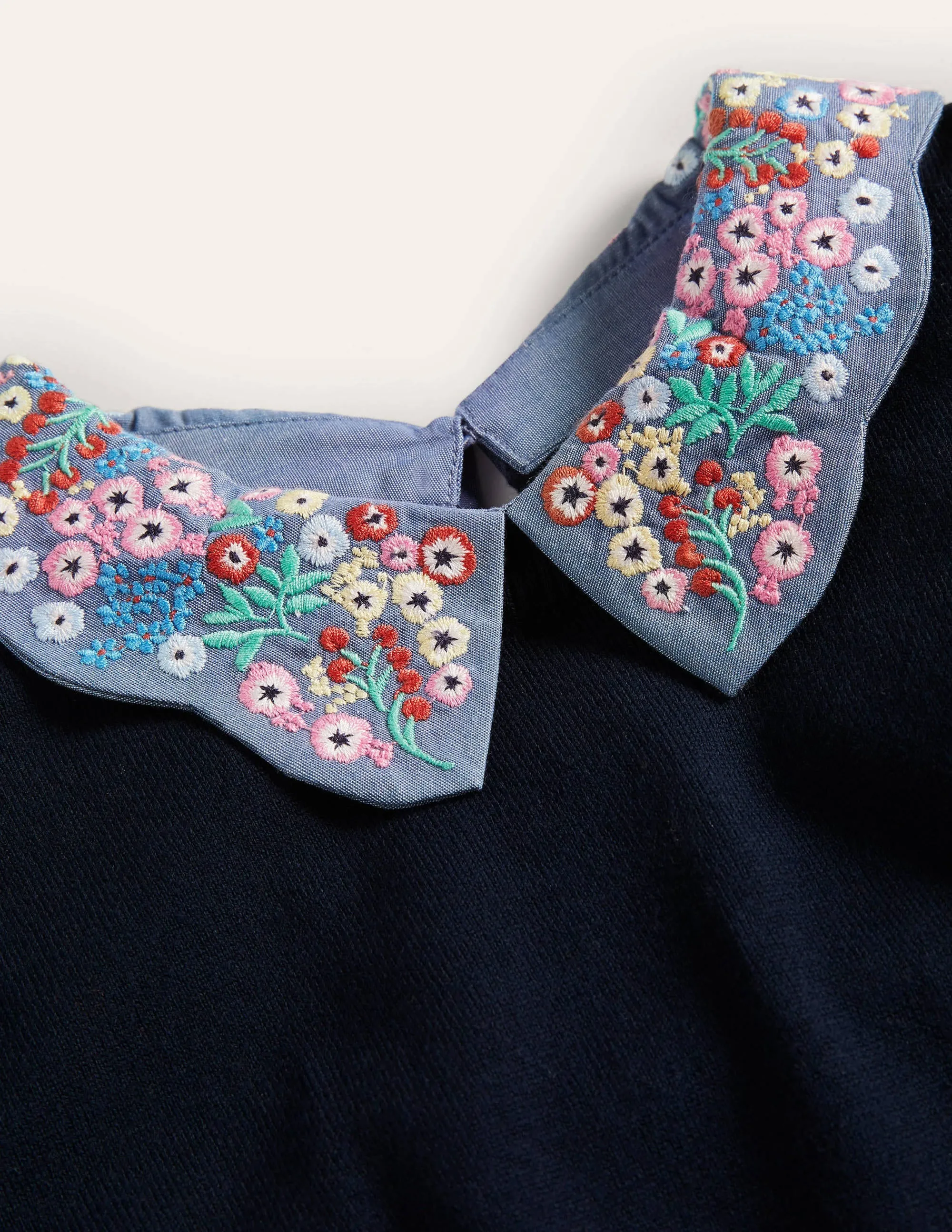 Colette Collar Jumper-Navy
