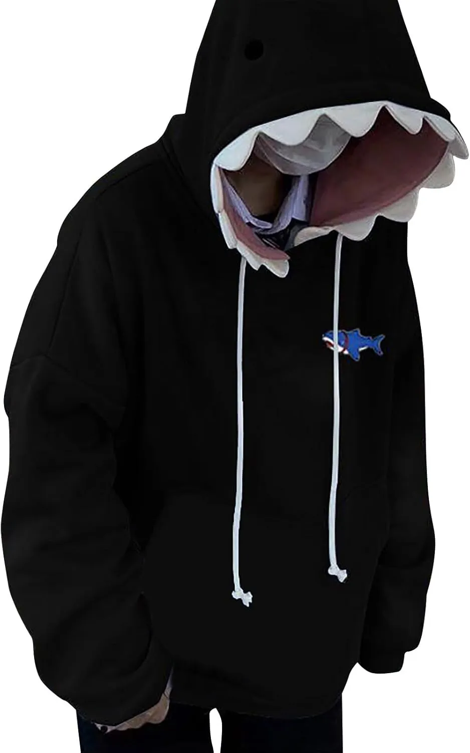 cooki Fall Outfits for Women Sweatshirts Blue Kawaii Shape Hoodie for Girls Cute Teens Animal Shark Hoodies Cosplay Hoodies