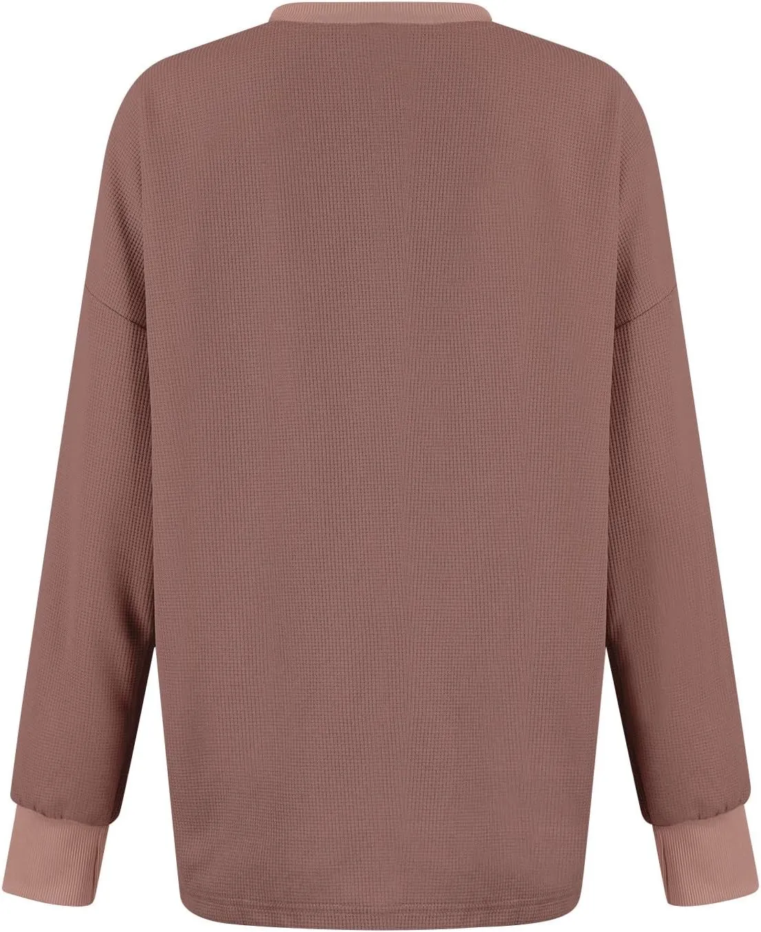 Crew Neck Sweatshirts Women Long Sleeve Waffle Knit Tops 2024 Fall Fashion Oversized Pullover Sweater Teacher Shirts