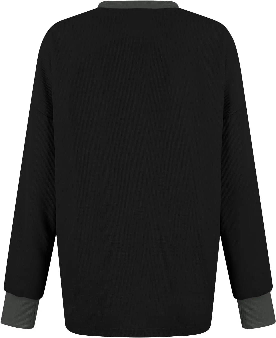 Crew Neck Sweatshirts Women Long Sleeve Waffle Knit Tops 2024 Fall Fashion Oversized Pullover Sweater Teacher Shirts
