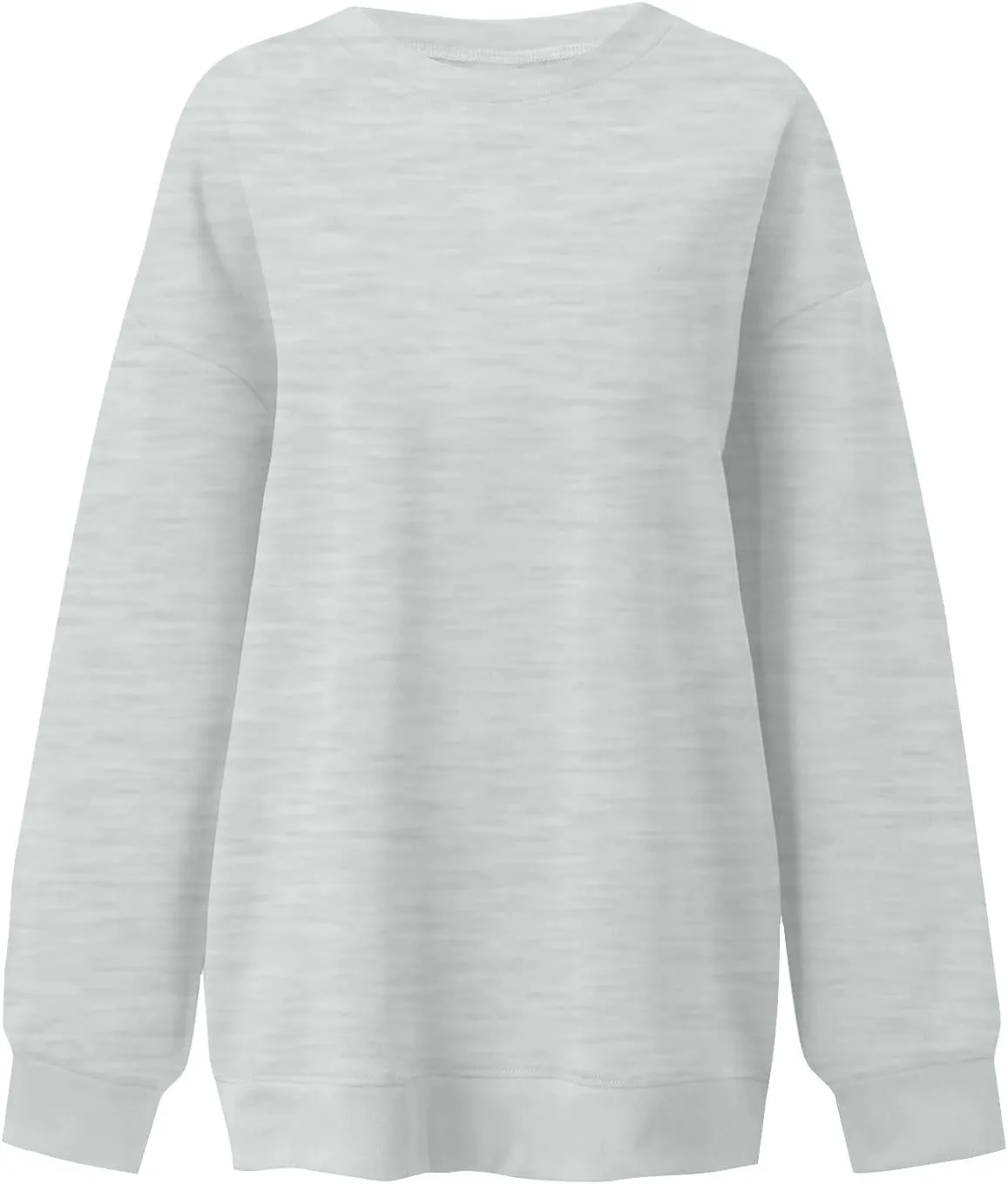 Crewneck Sweatshirts Women Trendy Drop Shoulder Cute Oversized Sweatshirt Comfy Long Sleeve Fleece Pullover Sweater
