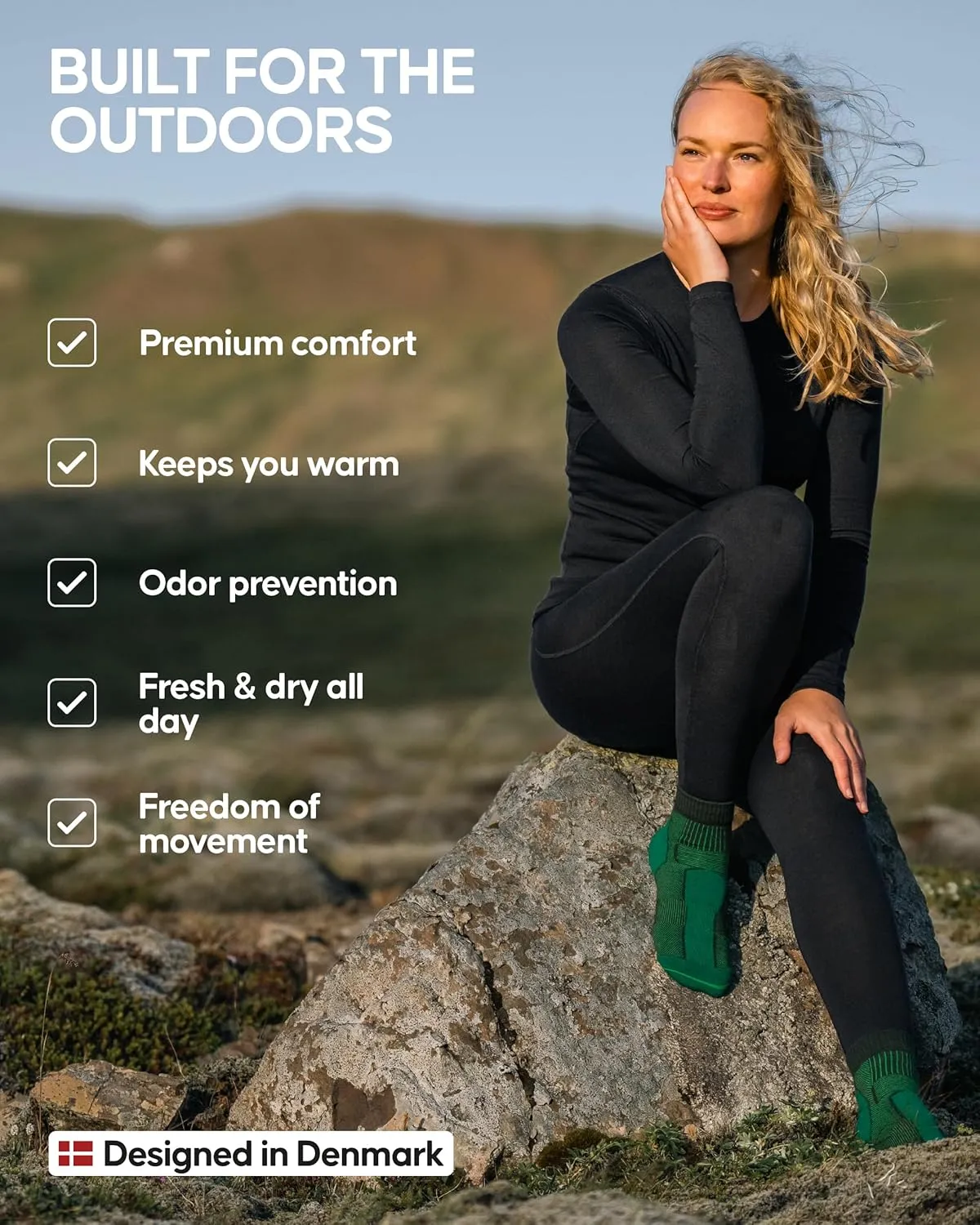 DANISH ENDURANCE Merino Wool Leggings Women, Women's Thermal Underwear Bottom, Base Layer Womens Leggings for Winter