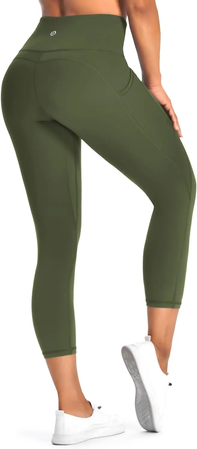Desol Capri Leggings with Pockets for Women,High Waisted Yoga Pants Tummy Control Gym Workout Womens Leggings