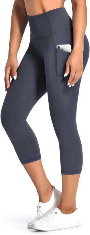 Desol Capri Leggings with Pockets for Women,High Waisted Yoga Pants Tummy Control Gym Workout Womens Leggings
