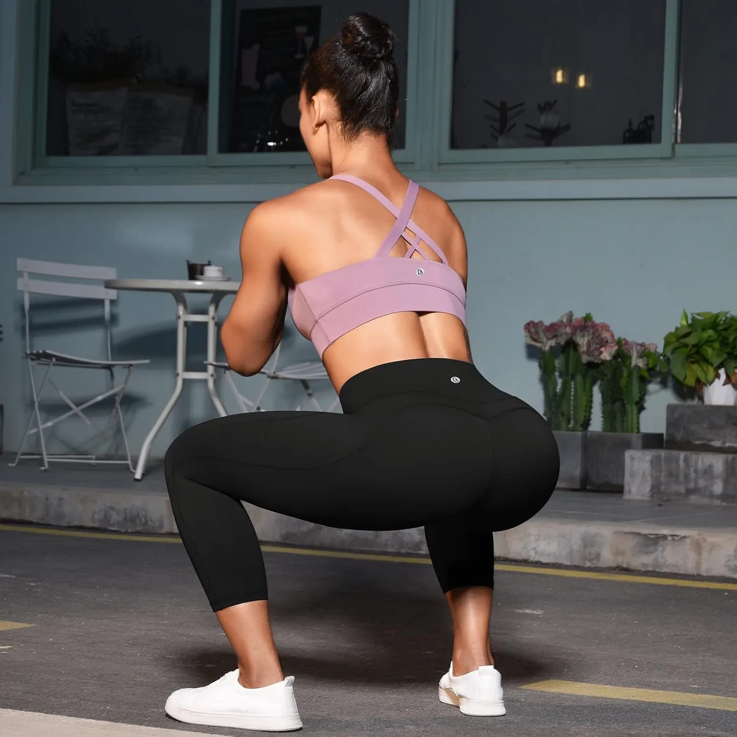 Desol Capri Leggings with Pockets for Women,High Waisted Yoga Pants Tummy Control Gym Workout Womens Leggings