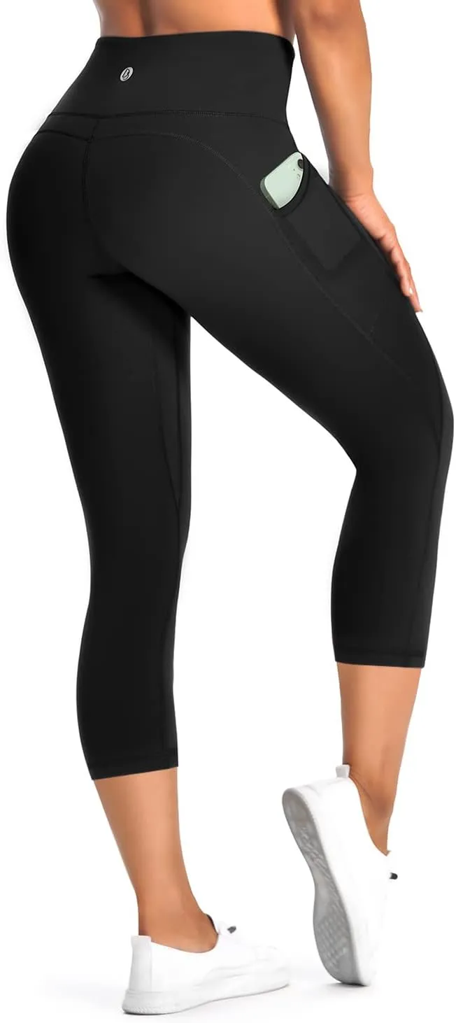 Desol Capri Leggings with Pockets for Women,High Waisted Yoga Pants Tummy Control Gym Workout Womens Leggings