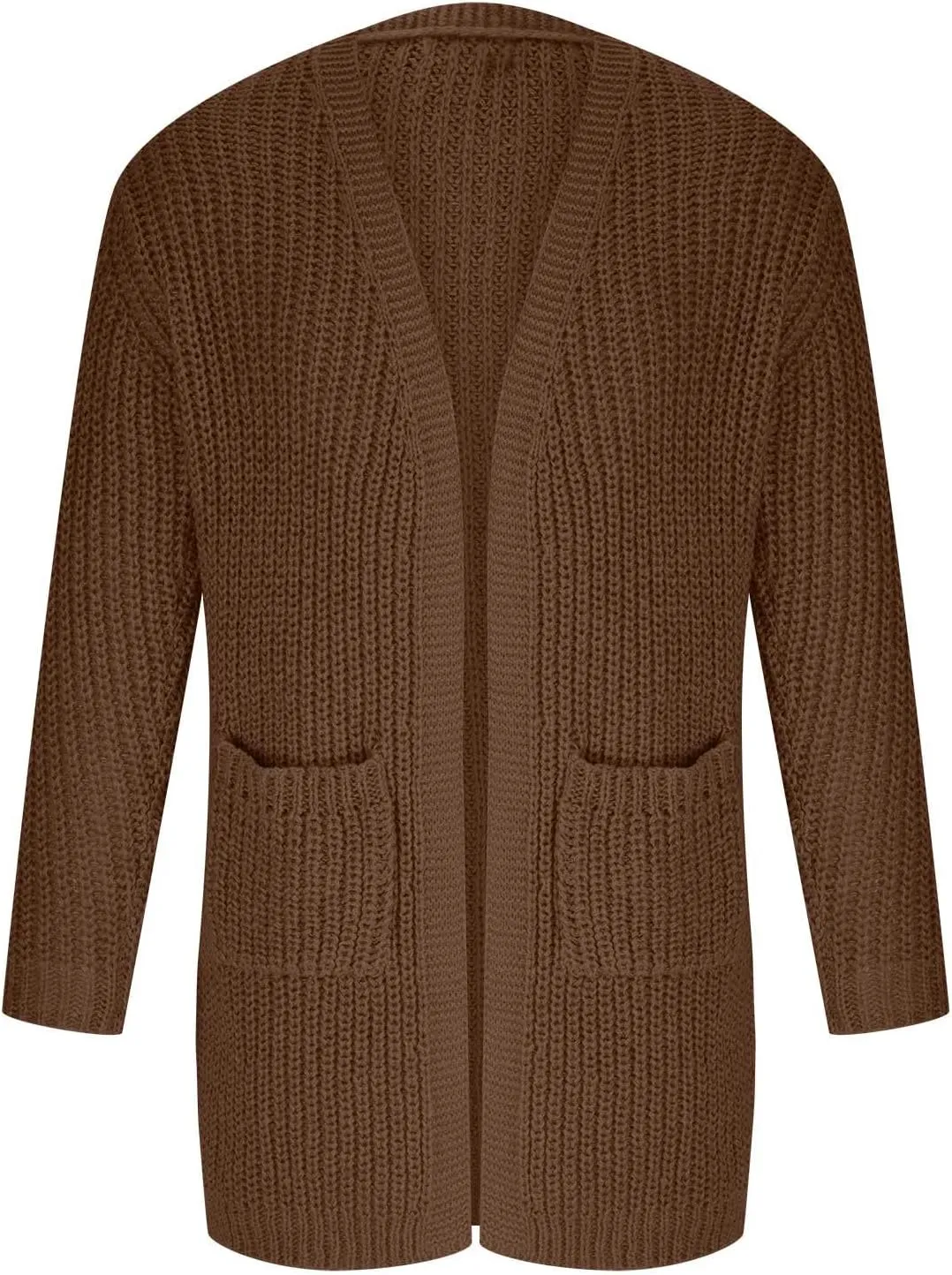 Dgoopd Men Shawl Collar Long Cardigan Sweater Heavyweight Knit Open Front Outerwear Casual Chunky Cable Solid Color Cardigan
