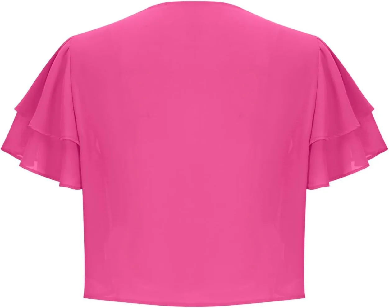 Dressy Ruffle Bolero for Women Short Sleeve Shrugs Lightweight Open Front Cropped Cardigan for Women Over Dress