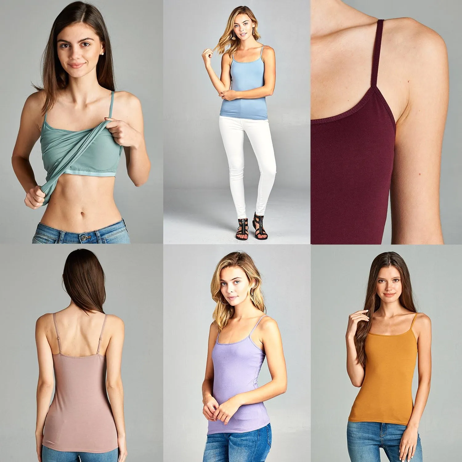 Emmalise Women's Camisole Built in Bra Wireless Fabric Support Short Cami