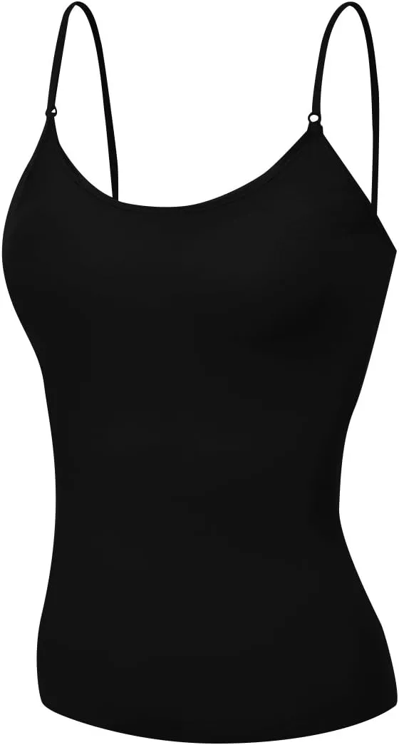 Emmalise Women's Camisole Built in Bra Wireless Fabric Support Short Cami