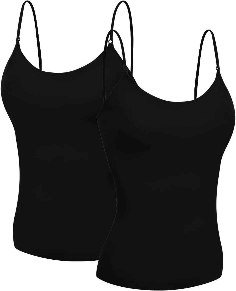 Emmalise Women's Camisole Built in Bra Wireless Fabric Support Short Cami