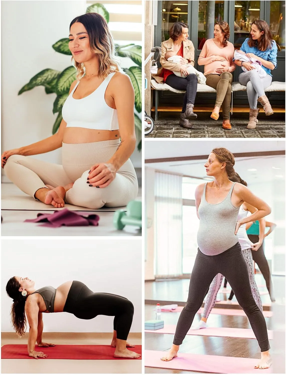 Ewedoos Maternity Leggings Shirred Side Pregnancy Leggings for Women Buttery Soft Maternity Yoga Pants with Pockets
