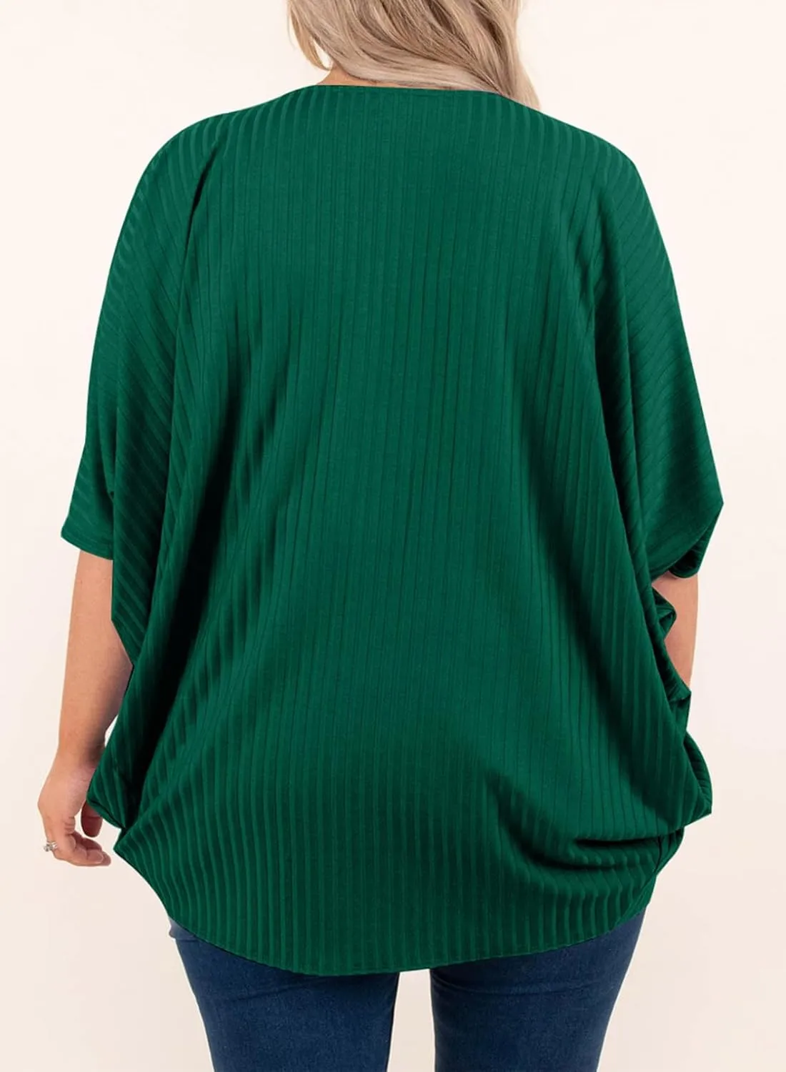 Eytino Womens Plus Size Summer Cardigan Casual Half Sleeve Ruched Open Front Cardigans Tops(1X-5X)