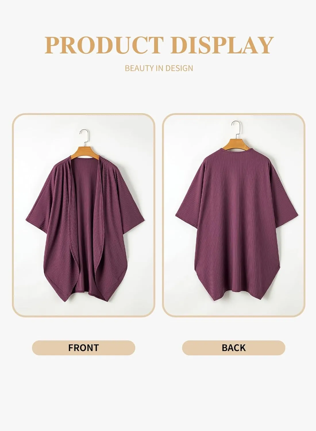 Eytino Womens Plus Size Summer Cardigan Casual Half Sleeve Ruched Open Front Cardigans Tops(1X-5X)