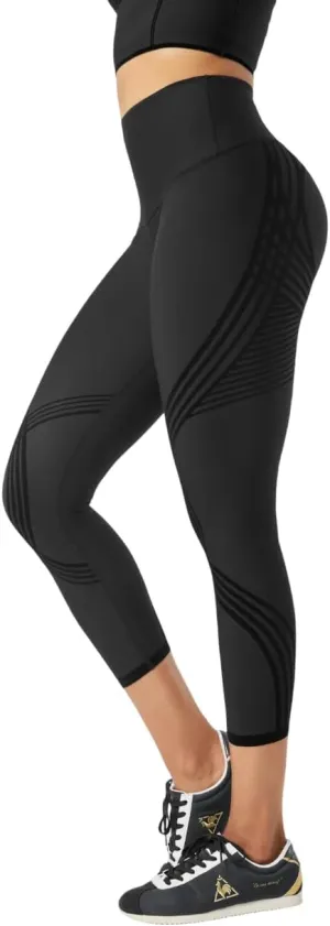 Fanka 7/8 High Waisted Leggings for Women Tummy Control Reversible Wear Body Sculpt Leggings Workout Yoga Pants