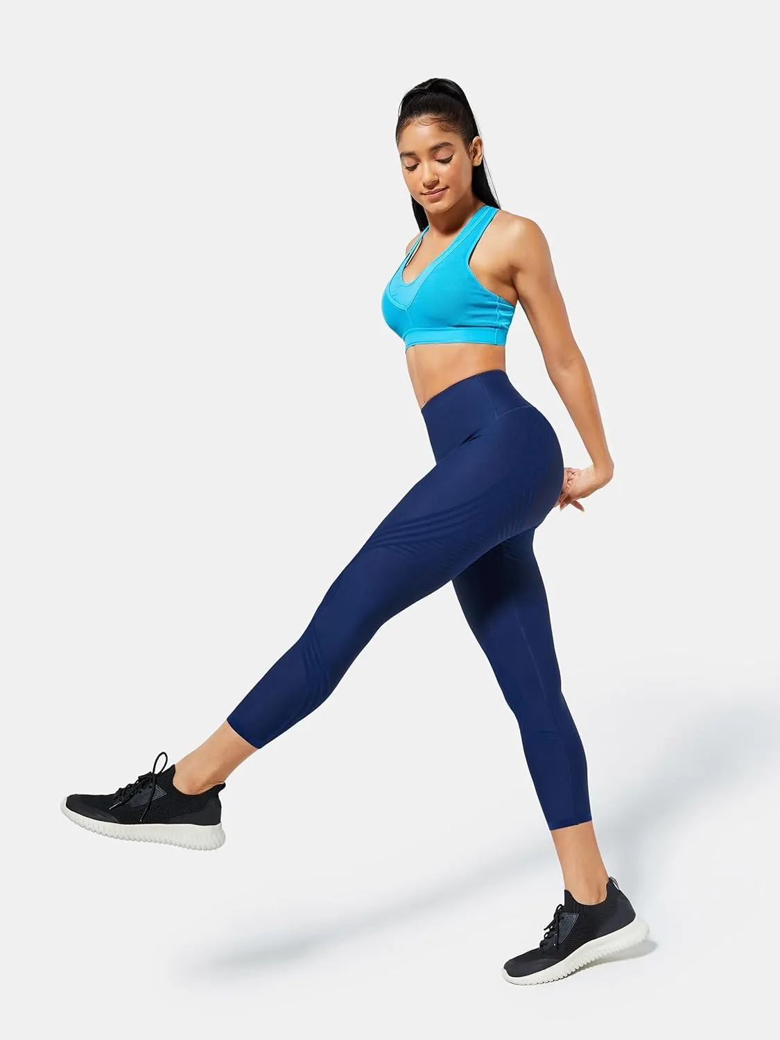 Fanka 7/8 High Waisted Leggings for Women Tummy Control Reversible Wear Body Sculpt Leggings Workout Yoga Pants
