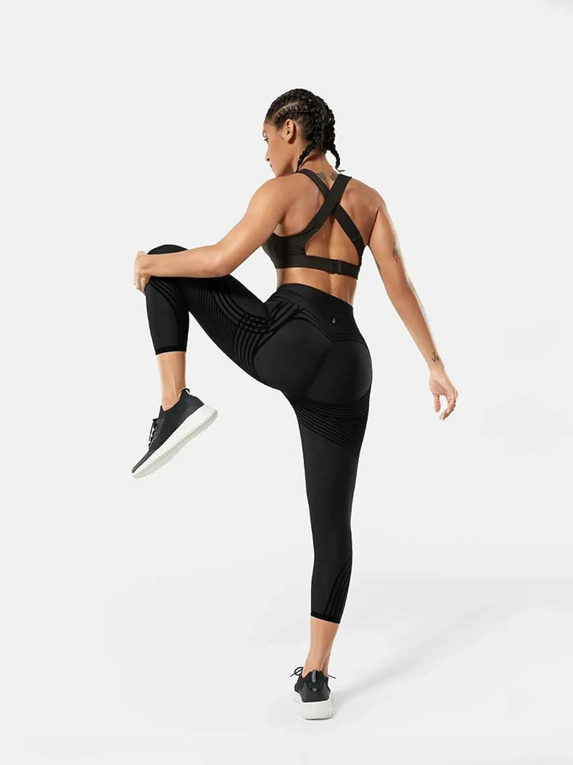 Fanka 7/8 High Waisted Leggings for Women Tummy Control Reversible Wear Body Sculpt Leggings Workout Yoga Pants