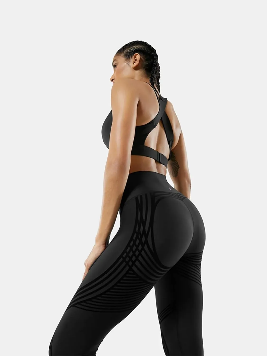 Fanka 7/8 High Waisted Leggings for Women Tummy Control Reversible Wear Body Sculpt Leggings Workout Yoga Pants