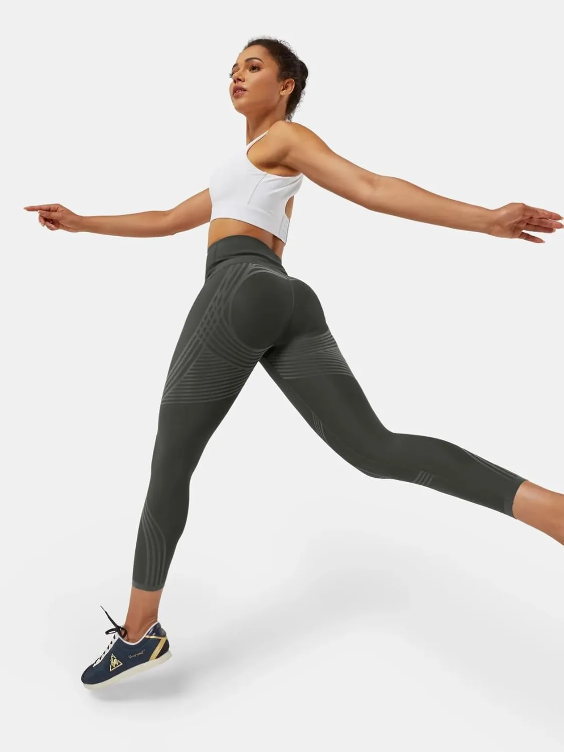 Fanka 7/8 High Waisted Leggings for Women Tummy Control Reversible Wear Body Sculpt Leggings Workout Yoga Pants