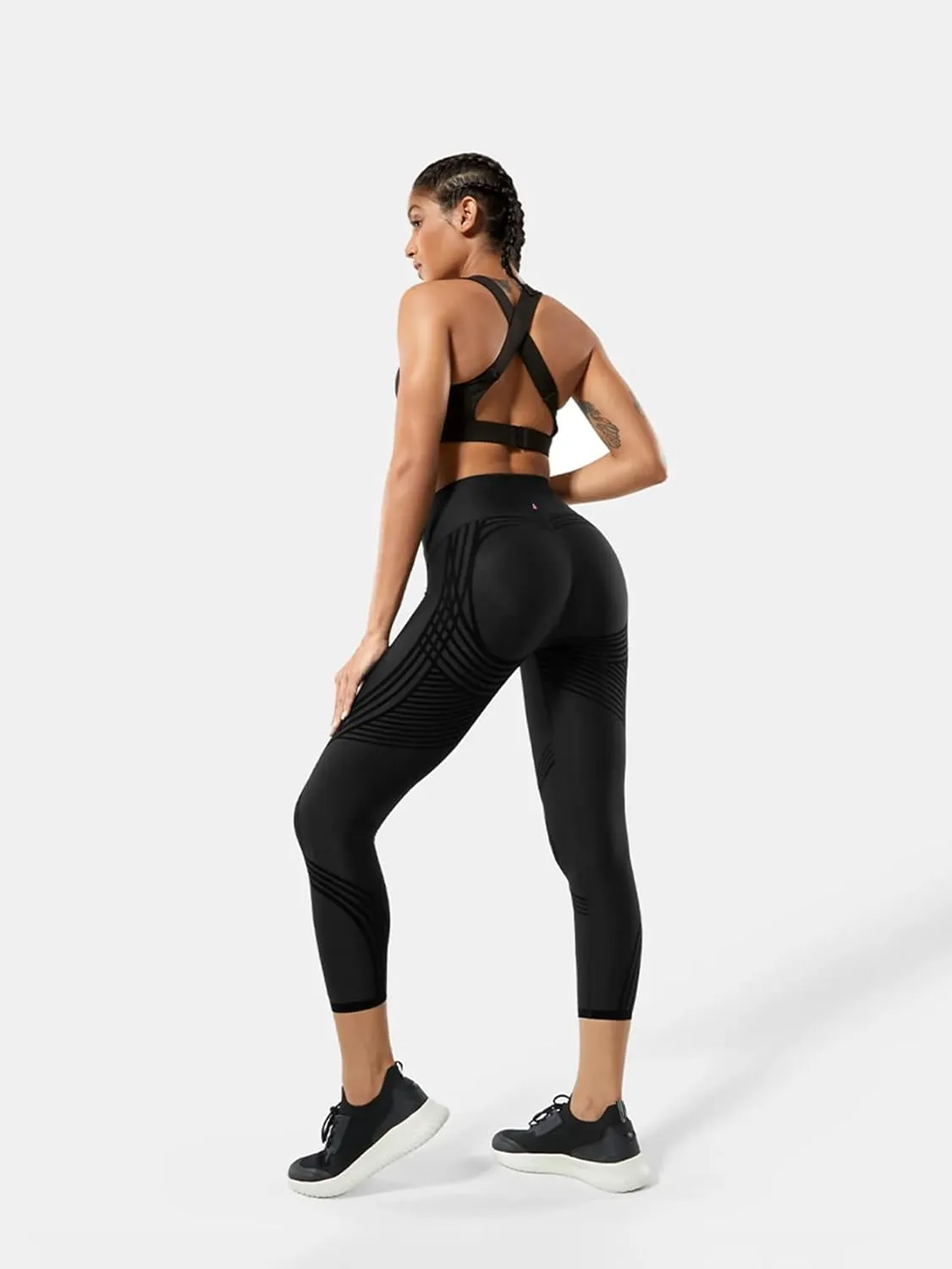 Fanka 7/8 High Waisted Leggings for Women Tummy Control Reversible Wear Body Sculpt Leggings Workout Yoga Pants
