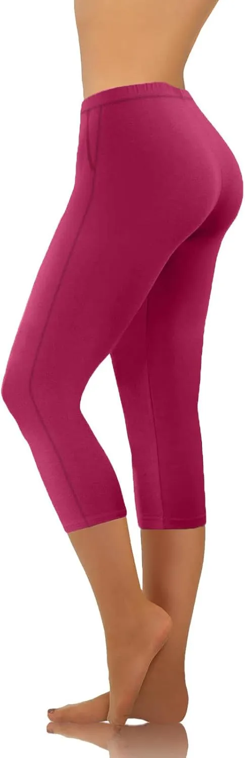 Firzero Womens Leggings with Pocket 2024 Summer Capri Leggings Knee Length Casual Workout Yoga Capri Pants Cropped Trousers