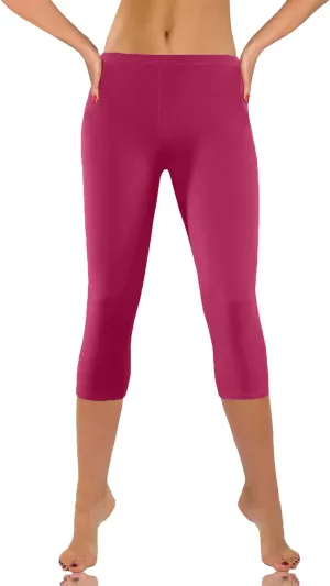 Firzero Womens Leggings with Pocket 2024 Summer Capri Leggings Knee Length Casual Workout Yoga Capri Pants Cropped Trousers