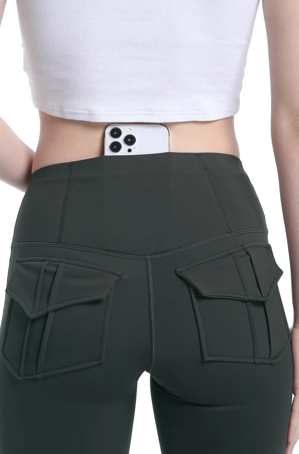 Fleece Lined Leggings for Women Flare High Waist Tummy Control Soft Bootcut Yoga Pants with Pockets Leggings