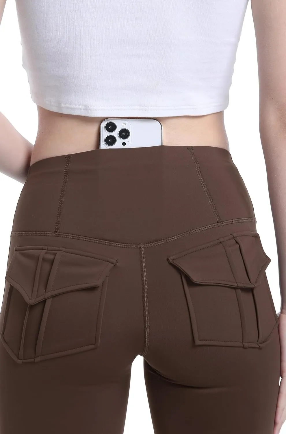 Fleece Lined Leggings for Women Flare High Waist Tummy Control Soft Bootcut Yoga Pants with Pockets Leggings