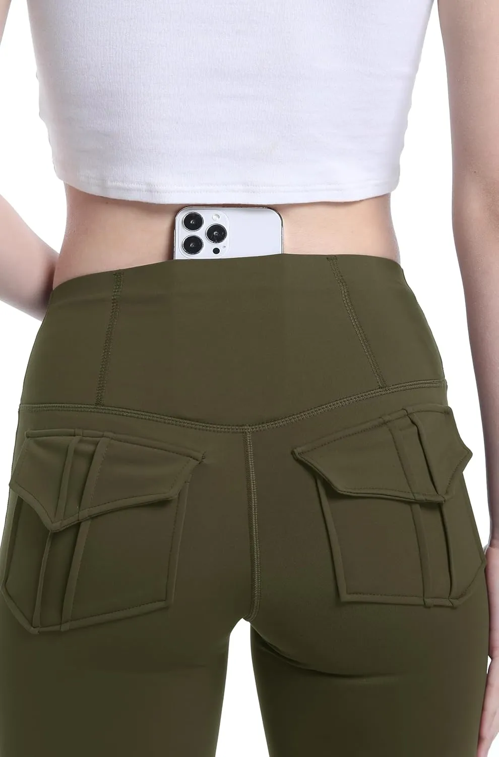 Fleece Lined Leggings for Women Flare High Waist Tummy Control Soft Bootcut Yoga Pants with Pockets Leggings