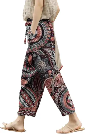 Fleece Lined Leggings Women Drawstring Pants Casual Beach Long Pants Workout Leggings for Women Womens Joggers with