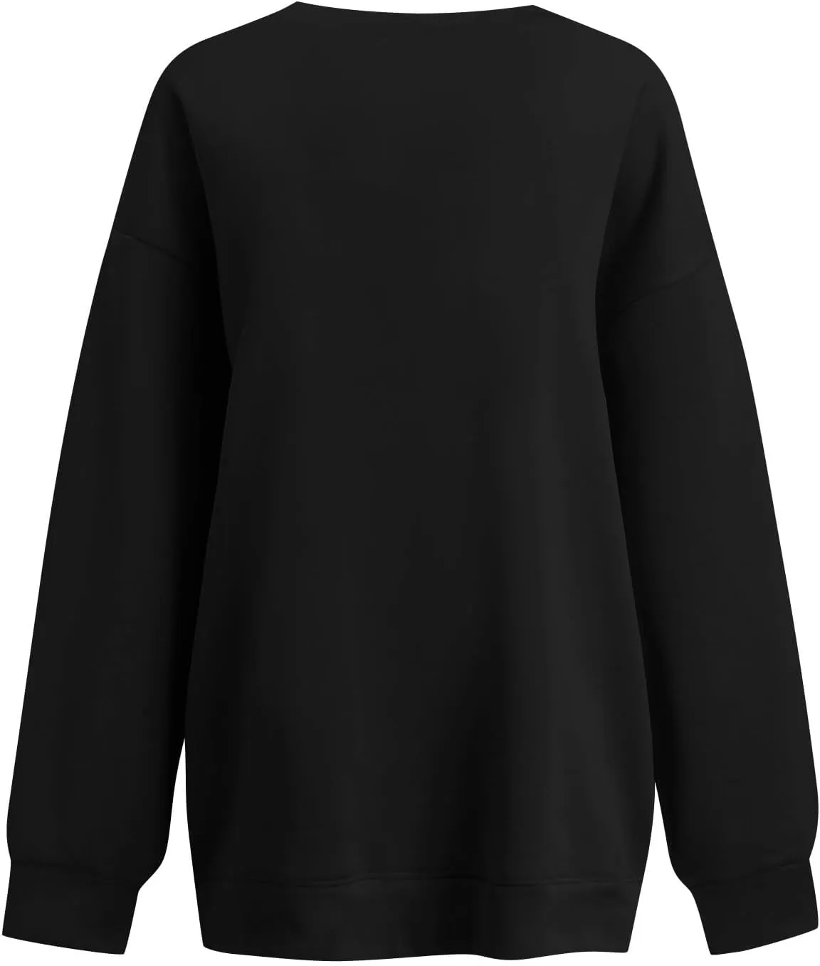 Fleece V Neck Sweatshirt Women Plain Drop Shoulder Oversized Sweatshirts Casual Baggy Comfy Soft Cotton Pullover Tops
