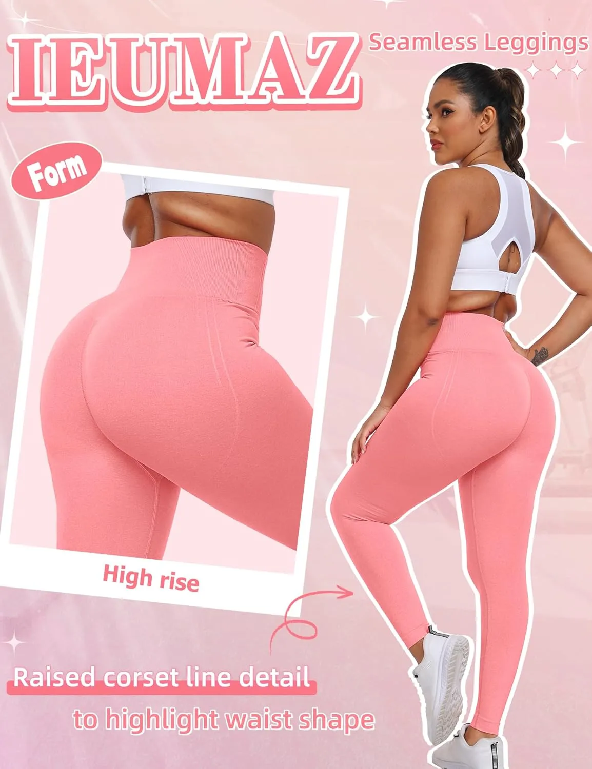 Form Seamless Workout Gym Leggings Scrunch Butt Lifting Leggings for Women High Waist Tummy Control Yoga Pants